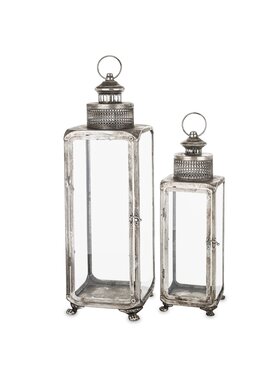 MIAhome MIAhome Lampion 2 szt. metalowy LANTEN Srebrny