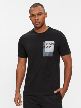 Calvin Klein Calvin Klein T-Shirt Overlay Logo K10K112402 Czarny Regular Fit