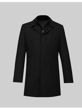 Borgio Borgio Płaszcz wełniany serre_c Czarny Slim Fit