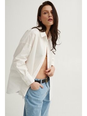 NAGO NAGO Koszula N2025 Biały Loose Fit