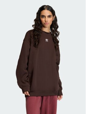 adidas adidas Bluza Essentials Fleece Long Oversized Crew Brązowy Oversize