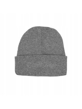 Calvin Klein Calvin Klein Čepice CZAPKA CASUAL BEANIE CIEMNOSZARA Šedá