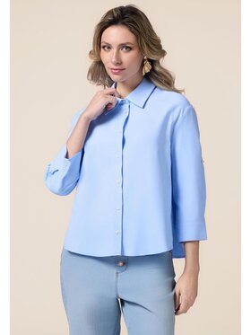 Oltre Oltre Koszula 5208J100767N004 Turkusowy Boxy Fit