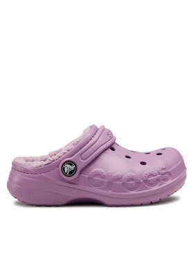 Crocs Crocs Klapki Baya Lined Clog K 207500-5Q5 Fioletowy