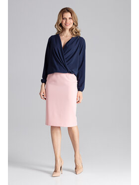 FIGL FIGL Bluzka M659 Granatowy Regular Fit
