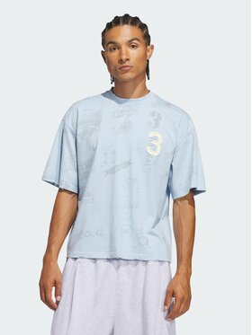 adidas adidas T-Shirt 168167 Niebieski jasny Slim Fit
