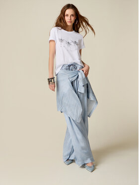 Oltre Oltre T-Shirt G04AJ004815N011 Biały Regular Fit