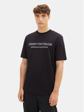 Tom Tailor Denim Tom Tailor Denim T-Shirt 1037683 Czarny Regular Fit