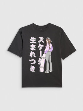 4F 4F T-Shirt BLUE VACATION Černá Oversize