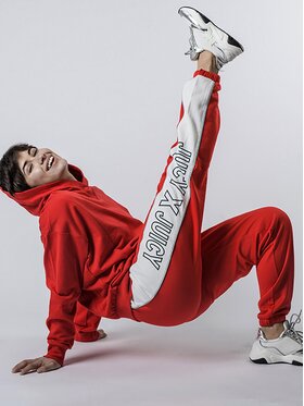 Juicy Couture Juicy Couture Kalhoty z materiálu JWTKB179665 | Track Pant Červená Slim Fit