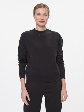 Calvin Klein Calvin Klein Majica dugih rukava Metallic Micro Logo Sweatshirt K20K206961 Crna Regular Fit