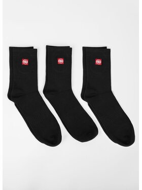 PITBULL PITBULL Skarpety Wysokie Męskie Skarpety High Ankle Logo cienkie 3-pak 39-42 Czarny