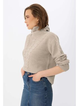 Volcano Volcano Sweter S-ESSIE Beżowy Regular Fit