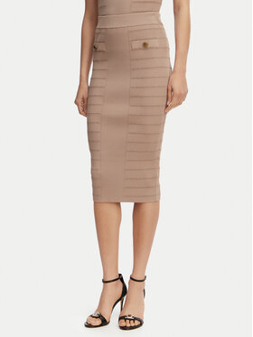 Guess Guess Zīmuļveida svārki W5YD66 Z0130 Brūns Slim Fit