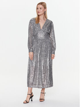 Dixie Dixie Cocktail obleka AHGDTCZA Srebrna Regular Fit