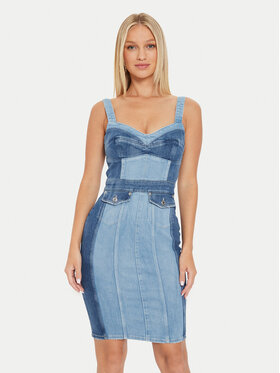 Guess Guess Дънкова рокля W4YK02 D5DX2 Син Slim Fit