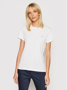 Tommy Hilfiger Tommy Hilfiger Majica WW0WW22043 Bela Regular Fit