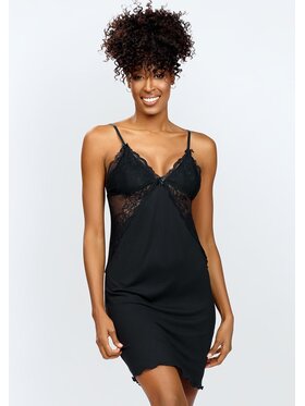 DKaren Lingerie DKaren Lingerie Koszula nocna Zuwena Czarny Regular Fit