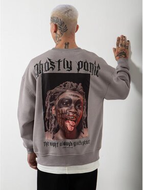 Machinist Machinist Bluza Bluza Bez Kaptura Oversize Męska Szara Machinist Ghostly Panic S Szary Oversize