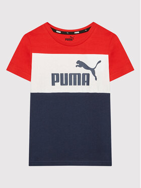 Puma Puma T-Shirt Essentials+ Colour Blocked 846127 Czerwony Regular Fit