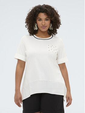 Fiorella Rubino Fiorella Rubino T-Shirt G0AFL009162N011 Biały Regular Fit