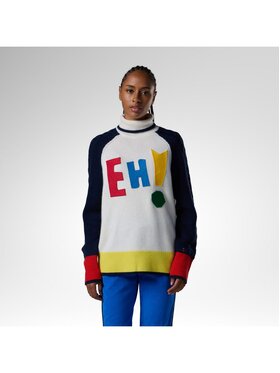Rossignol Rossignol Golf W Jcc Graphic Turtle Neck Swea Biały Relaxed Fit