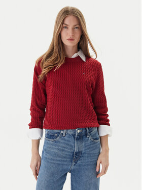 Tommy Hilfiger Tommy Hilfiger Pullover Fine WW0WW44993 Rot Regular Fit
