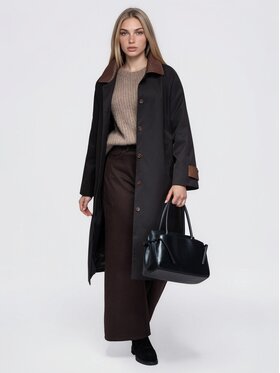 Ombre Ombre Kabát pro přechodné období OW-CT-E0025 Černá Regular Fit