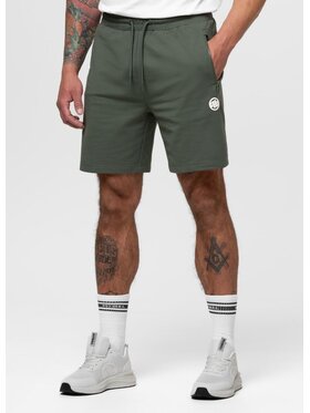 PITBULL PITBULL Szorty materiałowe SMALL LOGO NUGGET Zielony ciemny Regular Fit
