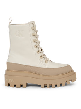Calvin Klein Jeans Calvin Klein Jeans Aulinukai Flatform Lace Up Boot Lth YW0YW01110 Smėlio