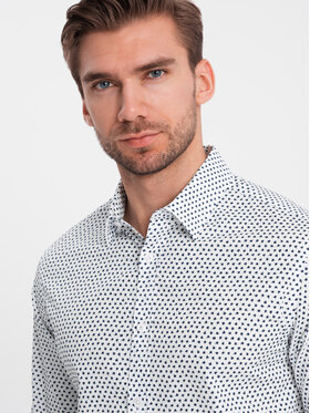 Ombre Ombre Koszula OM-SHCS-0140 Biały Slim Fit
