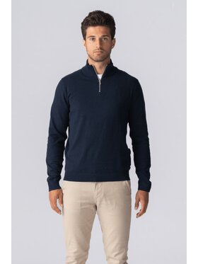 TeeShoppen TeeShoppen Sweter 'Basic Collection' Granatowy Regular Fit