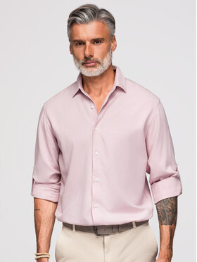 Ombre Ombre Koszula OM-SHCS-0190 Różowy jasny Regular Fit