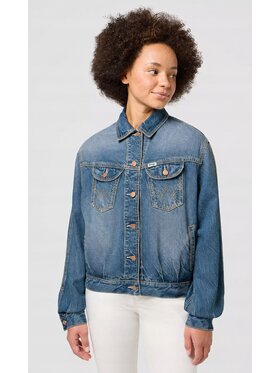 Wrangler Wrangler Kurtka jeansowa Jumbo Trucker Jacket Niebieski Basic Fit