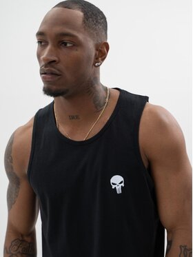 Marvel Marvel Tank top Tank Top Męski Czarny Koszulka Bez rękawów Marvel Comics Punisher Mini Logo M Czarny Regular Fit