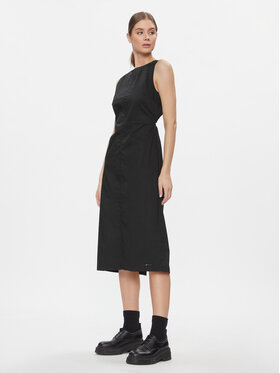 Tommy Jeans Tommy Jeans Coctailkleid Tjw Open Back Cotton Midi Dress DW0DW17431 Schwarz Slim Fit