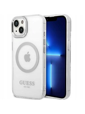 Guess Guess Etui na telefon Outline Magsafe Srebrny