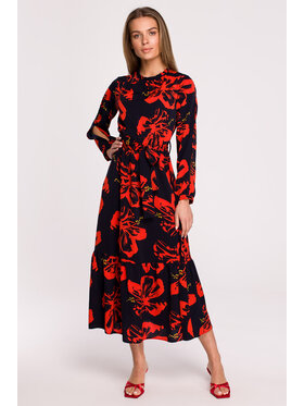 Stylove Stylove Sukienka koktajlowa S307 Granatowy Regular Fit