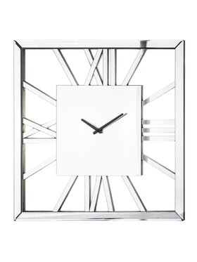 MIAhome MIAhome Zegar lustrzany kwadratowy 60x60 cm Srebrny