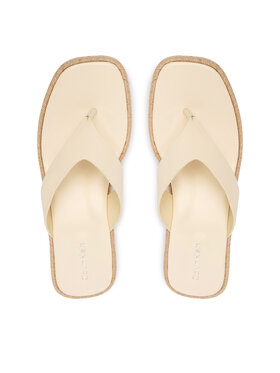 Calvin Klein Calvin Klein Čības uz pirksta Block Heel Espa 50 Thong Lth HW0HW02902 Bēšs