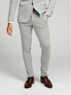 TeeShoppen TeeShoppen Spodnie garniturowe 'Perform Collection' Szary Slim Fit