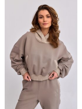 MANDRAGORA MANDRAGORA Mikina Lantre Béžová Cropped Fit