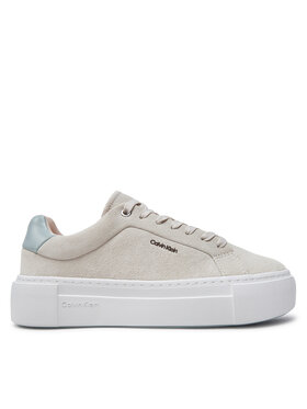 Calvin Klein Calvin Klein Sneakersy Flatform Cup Lace Up W/Ml HW0HW02282 Béžová