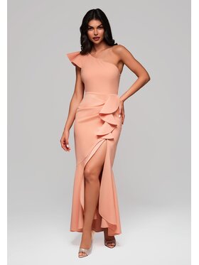 Ombre Ombre Sukienka wieczorowa LA-OM-DLR168 Pomarańczowy Regular Fit