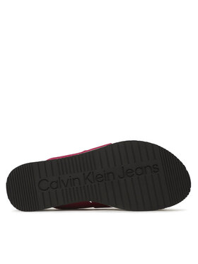 Calvin Klein Jeans Natikači Flatform Sandal Webbing YW0YW00966 Roza