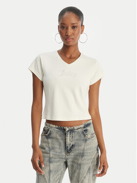 Juicy Couture Juicy Couture Tricou Capped JCWCT126318 Écru Slim Fit