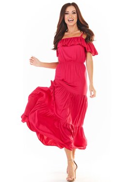 Awama Awama Sukienka letnia A358 Fioletowy Basic Fit