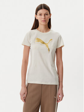Puma Puma Tricou Essentials Metallic 684995 Bej Regular Fit