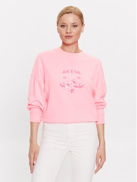 Guess Guess Majica dugih rukava Neon W3GQ20 KBQH0 Ružičasta Relaxed Fit