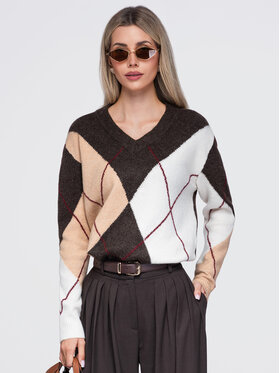 Ombre Ombre Svetr OW-SW-E0038 Hnědá Regular Fit
